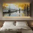 Large Watercolor Mountain Landscape Canvas Wall Art - 3