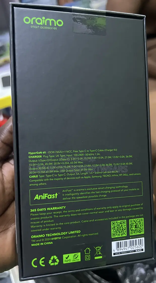 Oraimo Hypergan 65W Charger - 1