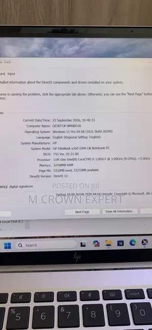 HP EliteBook 1040 G8 Laptop - 11th Gen i7, 32GB RAM, 512GB SSD