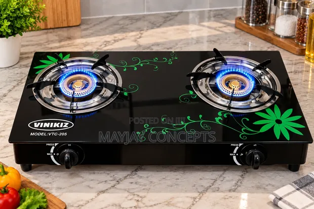 VINIKIZ Burner Glass Gas Cooker | 2 Burners - 1