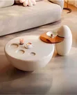 Modern Round Center Table - White Glossy Finish - 1
