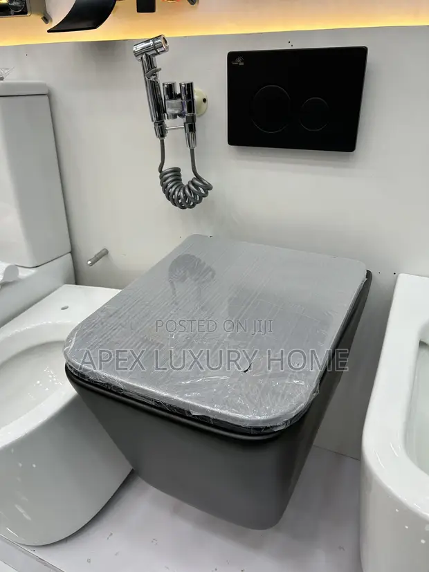 Matt Black Wall Hung WC tare da Concealed Tank - Twyfords England - 1