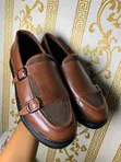 Tsteps Classic Hand-Made Derarun Kafa Guda Biyu (Brown, Girman 42) - 1