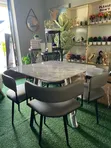Modern 4-Seater Dining Set - Marble Look - 1
