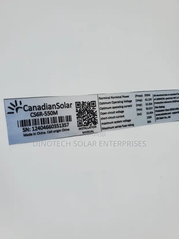 Canadian 550W Half Cut Monocrystalline Solar Panels (144 Cells) - 1