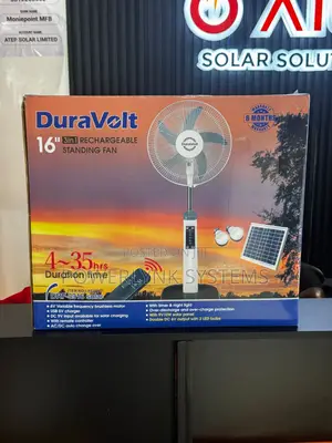 Duravolt 16-inch 3-in-1 Fan Mai Sake Yin Baturi Da Rana