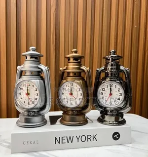 Vintage Alarm Lantern Clock Set (3pcs)
