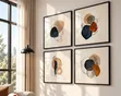Abstract Geometric Shapes Wall Art Set - 2