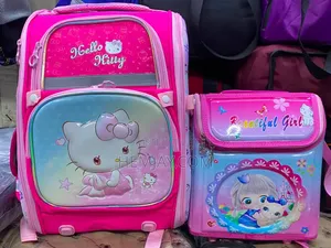 Children's School Bag and Lunch Bag for Girls (Pink)