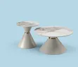 Luxury Cream Round Centre Table Set (1+1) - 2