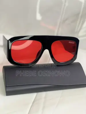 Oversized Flat-Top Sunglasses - Bold Red Lenses