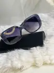 Oversized Cat-Eye Sunglasses - Gradient Blue Lenses - 1