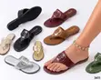 Classy Women's Leather Flat Slippers - La - 2