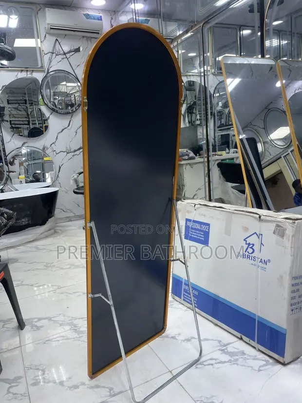 Gold Curb Dressing Mirror - Aluminum Frame - 1
