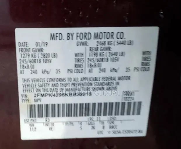 2019 Ford Edge SEL AWD Burgundy - 1