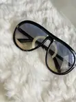 Classic Oversized Aviator Sunglasses - Black Gold Detail - 1