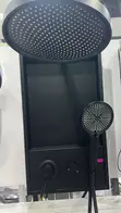 Black Matte Shower Panel with Rainfall Head - 1