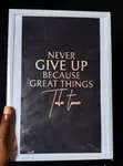 "Never Give Up" Inspirational PVC Wall Art - 1