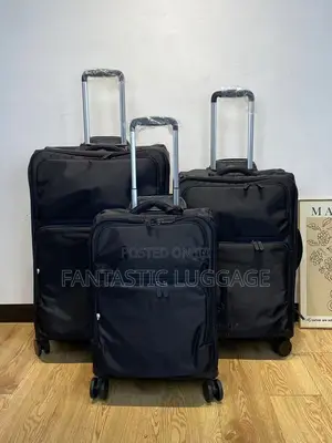 Premium 3-Piece Lightweight Fabric Luggage Set - USB Charging