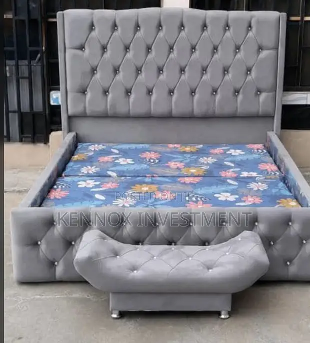 Brand New 6x6 Bed Frame with Ottoman - 1
