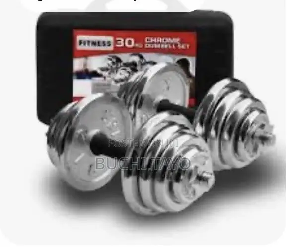 30kg Generic Chrome Dumbbell Set - 1