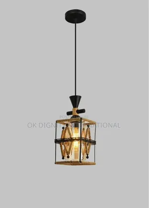 Modern Black Metal Cage Pendant Light