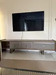 Modern Wooden Fluted 4 Compartment TV Console - 2