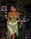 Leopard Print Backless Dress (Stretchy) - 1