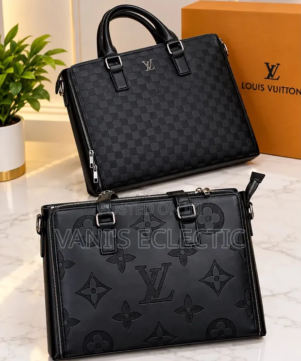 Premium Louis Vuitton Inspired Leather Briefcase Laptop Bag - 1