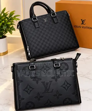 Premium Louis Vuitton Inspired Leather Briefcase Laptop Bag