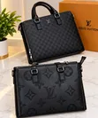 Premium Louis Vuitton Inspired Leather Briefcase Laptop Bag - 2