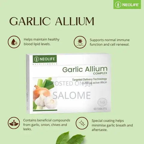 Garlic Allium Complex - 60 Tablet Don Lafiyar Jini da Matsin Jini - 1