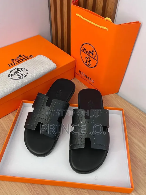 High Quality Hermes Leather Slippers - 1
