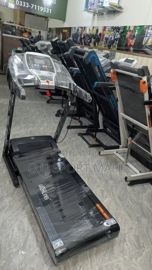Durable 2.5HP German Treadmill with Bluetooth, Dumbbell, Twister - 1