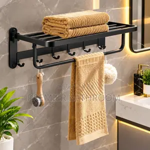 Quality Black 4-Rail Towel Rack
