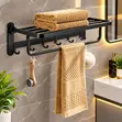 Quality Black 4-Rail Towel Rack - 2