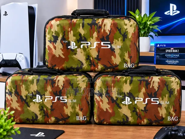 Camouflage PS5 Slim Carrying Bag - Brand New - 1