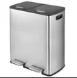 40L Stainless Steel Two Compartment Pedal Bin - 3