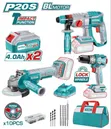 Total 20V Cordless 3-in-1 Brushless Combo Kit - 4