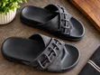 Easy Wears Hand Crafted Leather & Suede Slippers - Black - 2