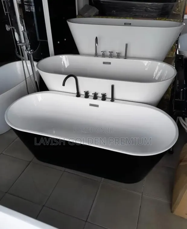 Freestanding Acrylic Bathtub with Faucet - Brand New - 1