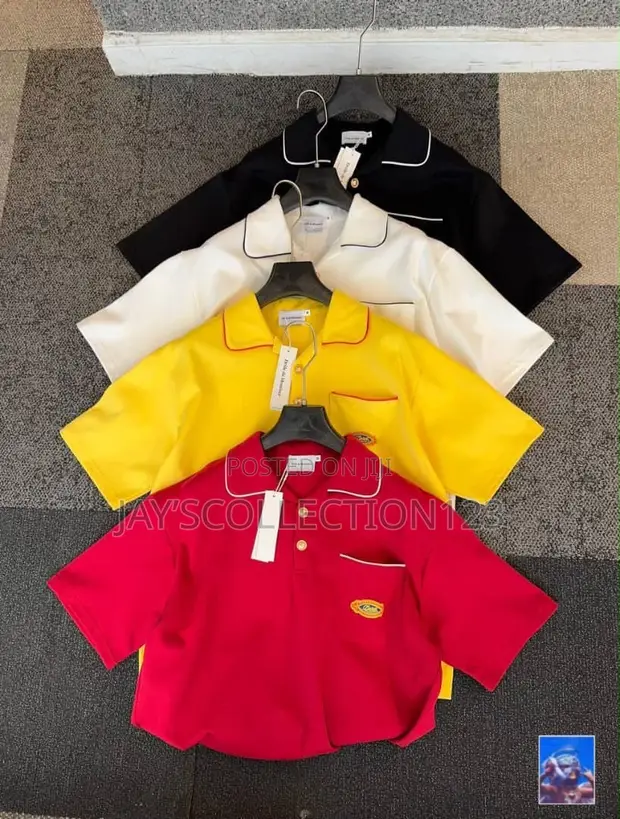 Men's Short Sleeve Collar Shirt - Casual Cotton - 1