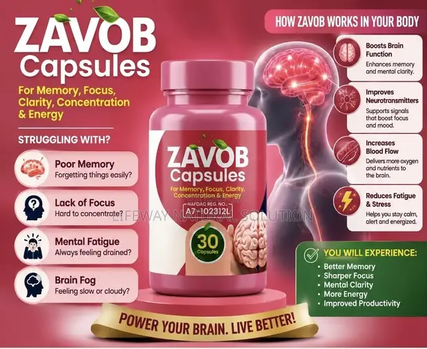 Zavob Capsules for Memory & Focus - 1