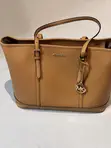 Michael Kors Large Tan Saffiano Leather Shoulder Bag - 1