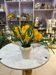 Artificial Tulip Flowers in Ceramic Pot - Home Decor - 1