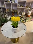 Artificial Tulip Flowers in Ceramic Pot - Home Decor - 2