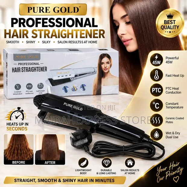 Pure Gold Professional 45W Iron Ceramic Hair Straightener - 1
