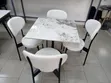 4-Sitar Dining Set: Square Marble Top, Padded Chairs - 1