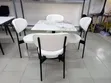 4-Sitar Dining Set: Square Marble Top, Padded Chairs - 2