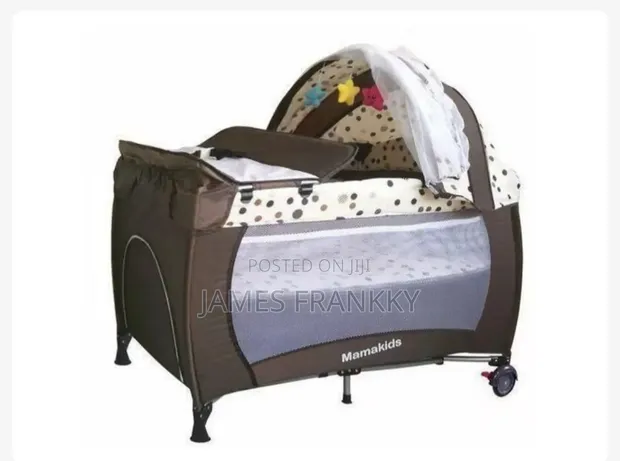 Mamakids Foldable Baby Cot with Mosquito Net & Mattress - 1